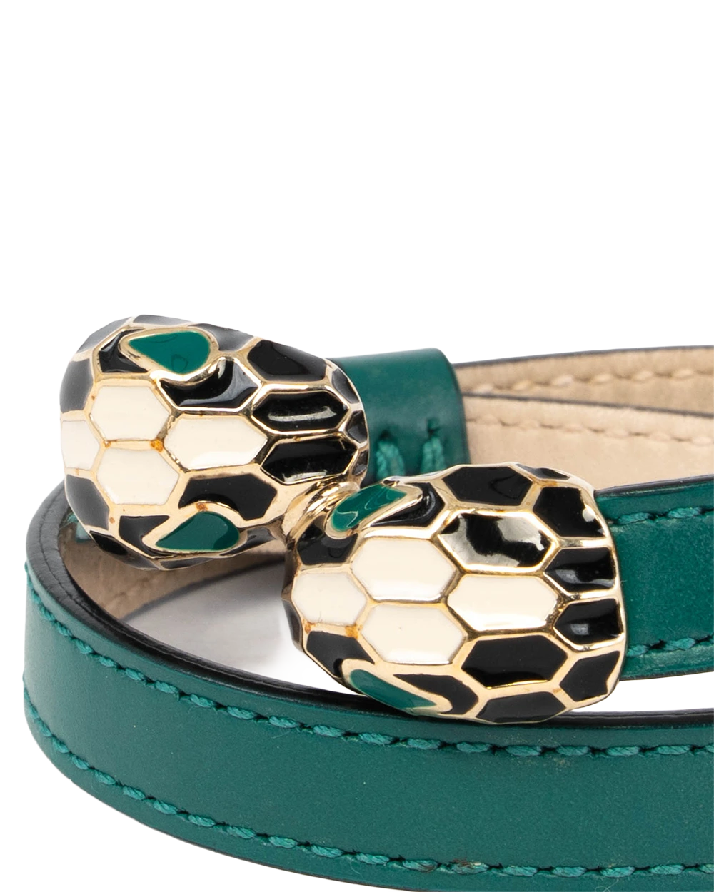 BVLGARI SERPENTI FOREVER TWO COIL BRACELET GREEN SHW 1049
