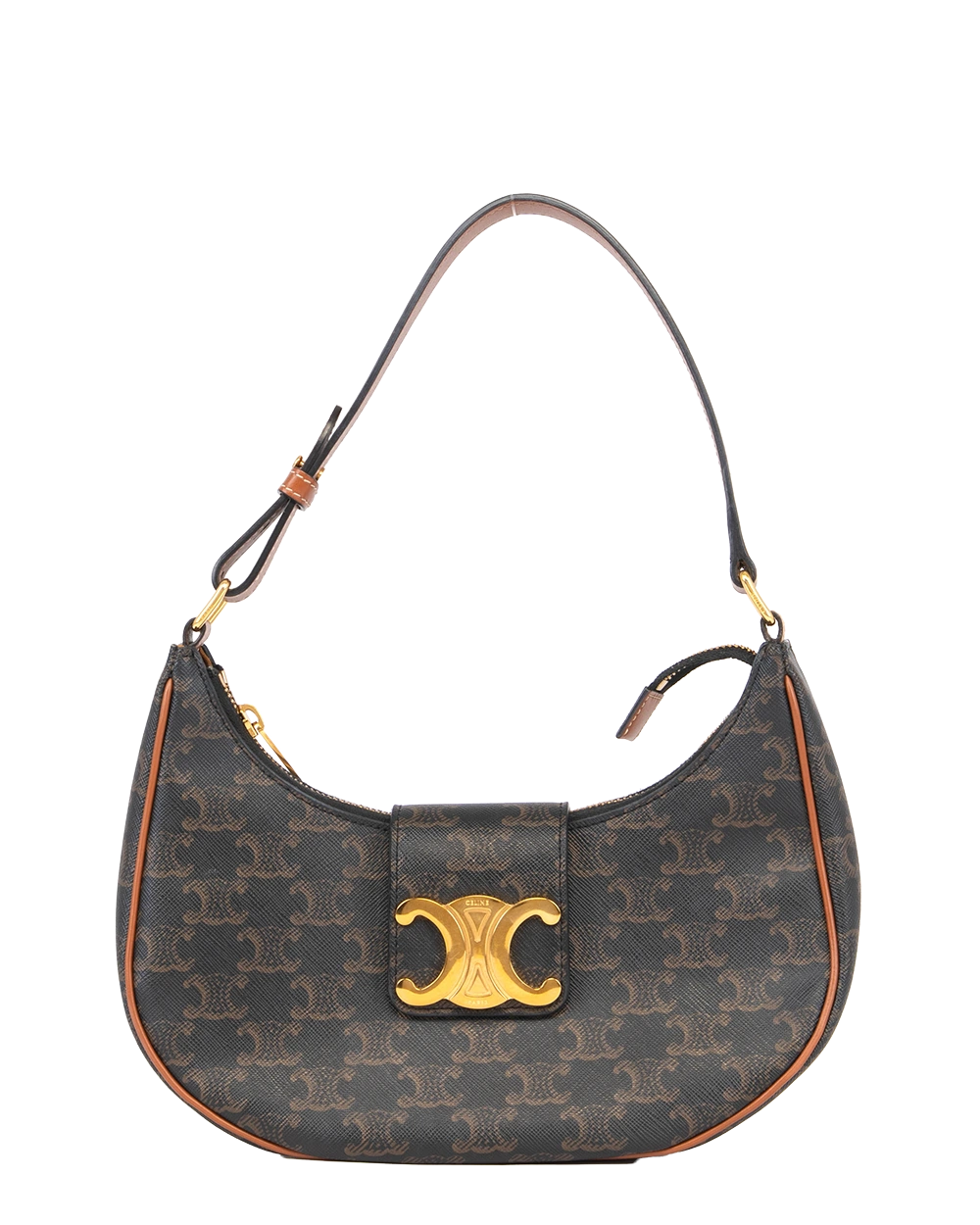 CELINE AVA TRIOMPHE MEDIUM BROWN TAN CANVAS GHW F GA 2263 F AT 2253 2058