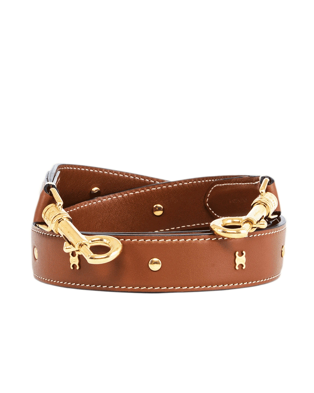 CELINE BAG STRAP BROWN CALF GHW U NE 0283 1550