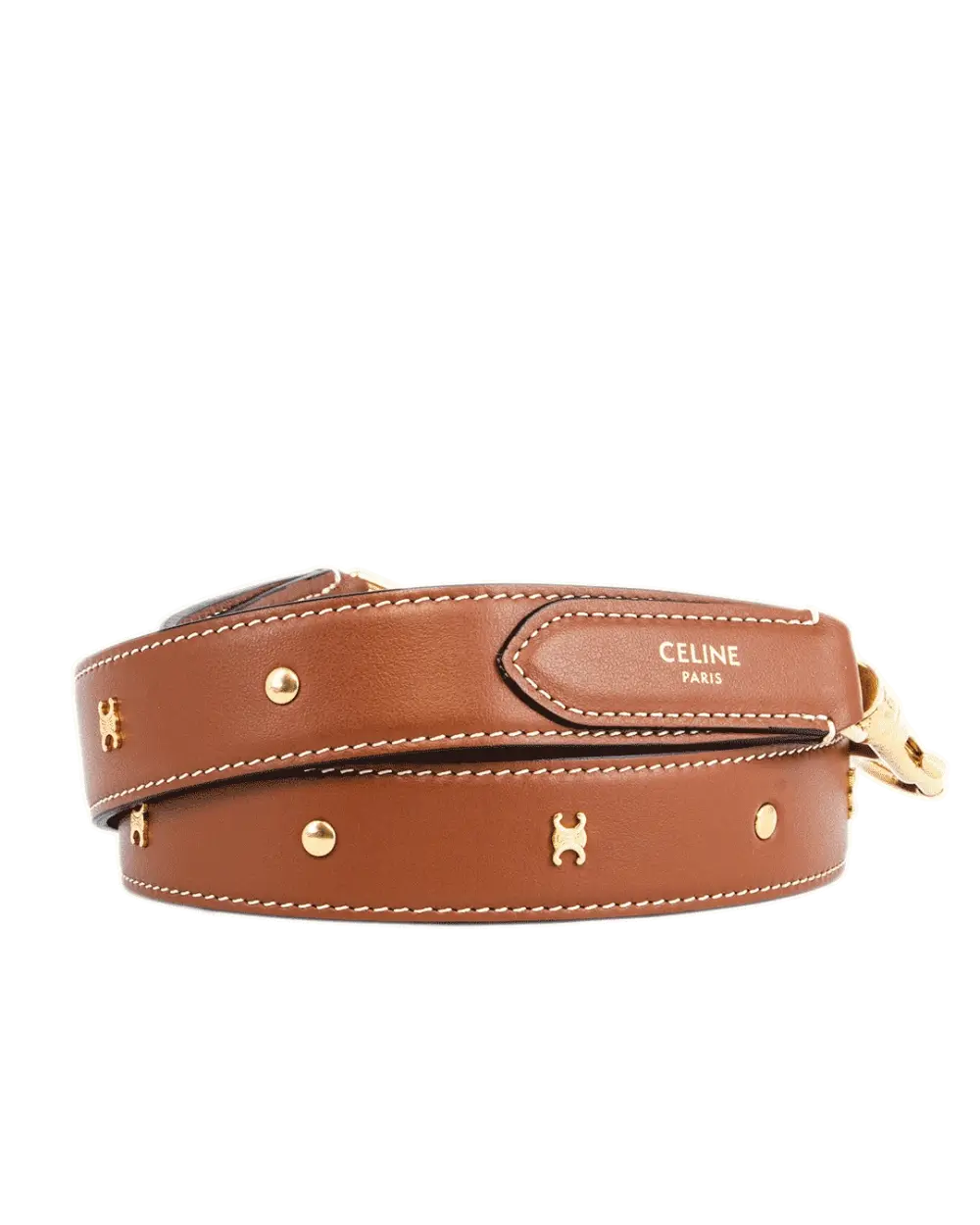 CELINE BAG STRAP BROWN CALF GHW U NE 0283 1552