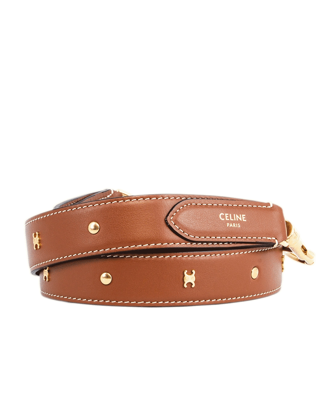 CELINE BAG STRAP BROWN CALF GHW U NE 0283 1552