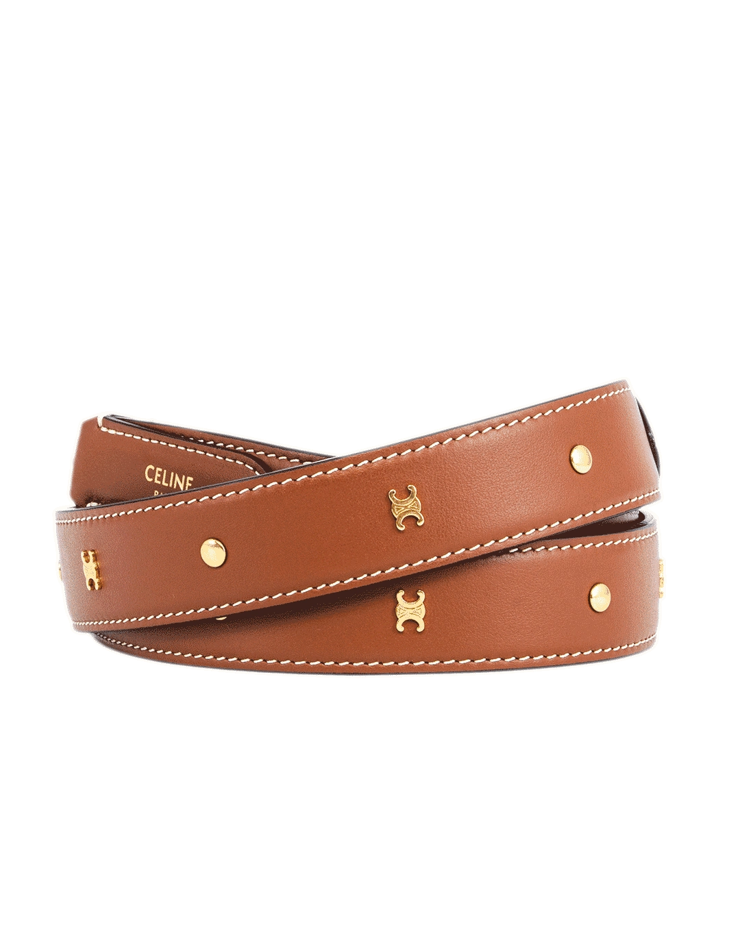 CELINE BAG STRAP BROWN CALF GHW U NE 0283 1554