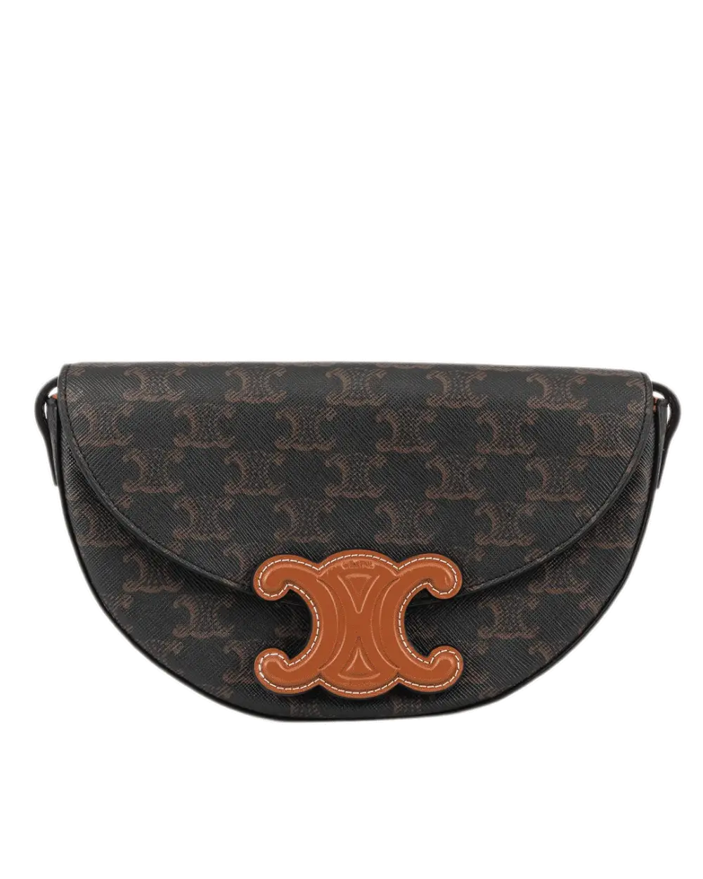 CELINE BESACE CUIR TRIOMPHE BROWN TAN CANVAS GHW F CU 1293 1294