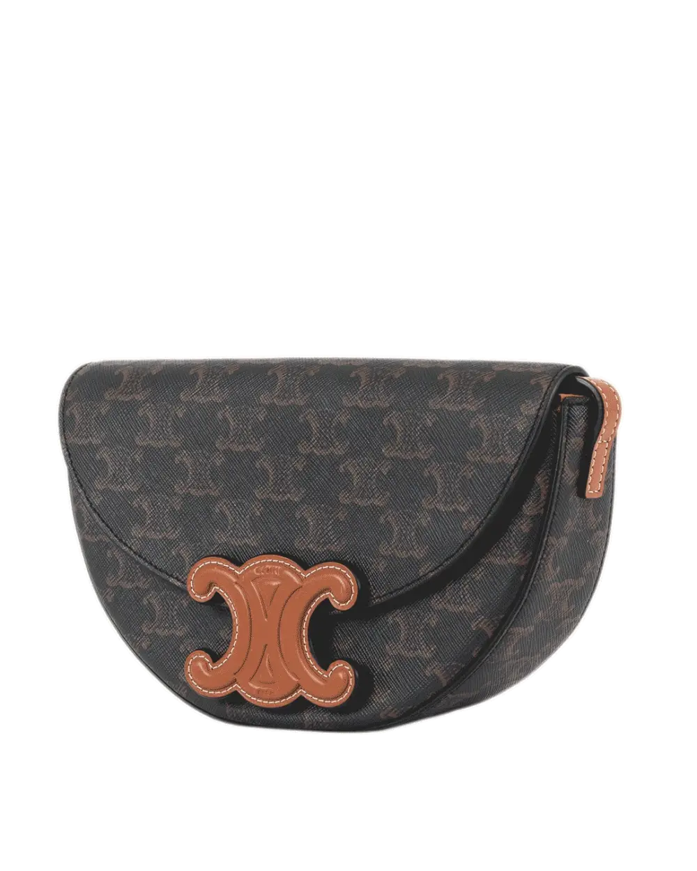 CELINE BESACE CUIR TRIOMPHE BROWN TAN CANVAS GHW F CU 1293 1295