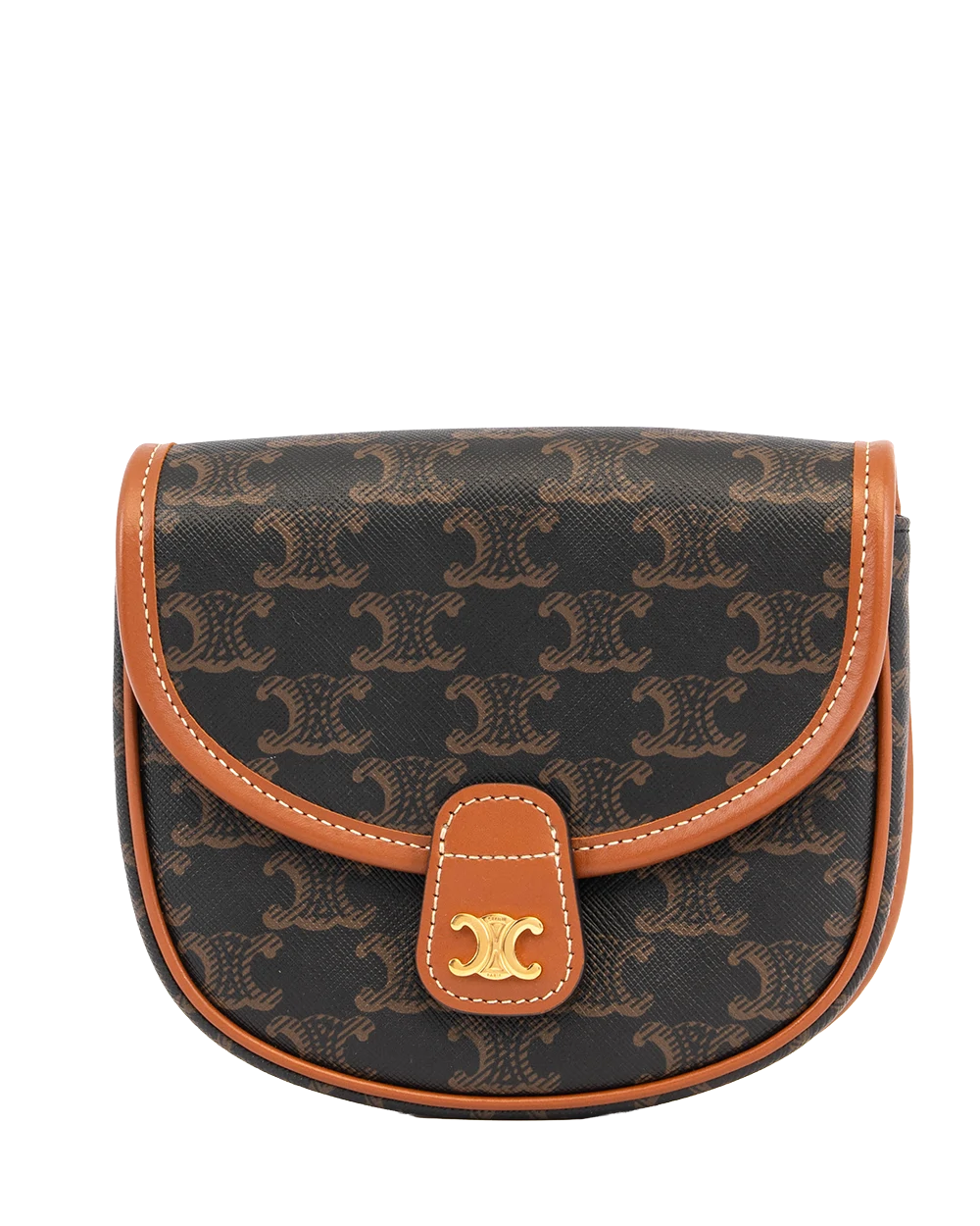CELINE BESACE MINI BROWN TAN CANVAS GHW L CU 2211 2275