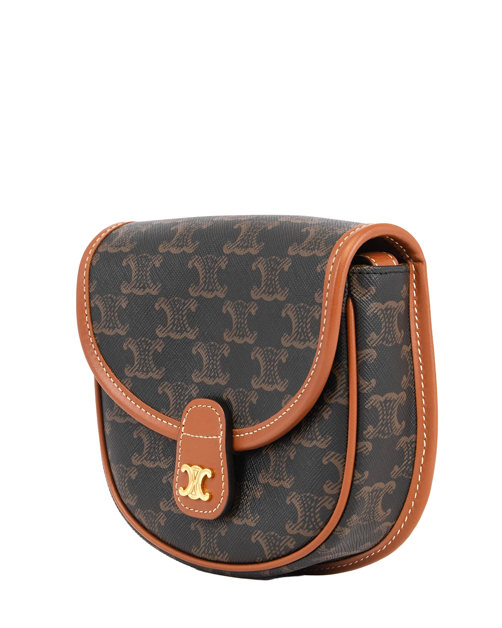 CELINE BESACE MINI BROWN TAN CANVAS GHW L CU 2211 2276