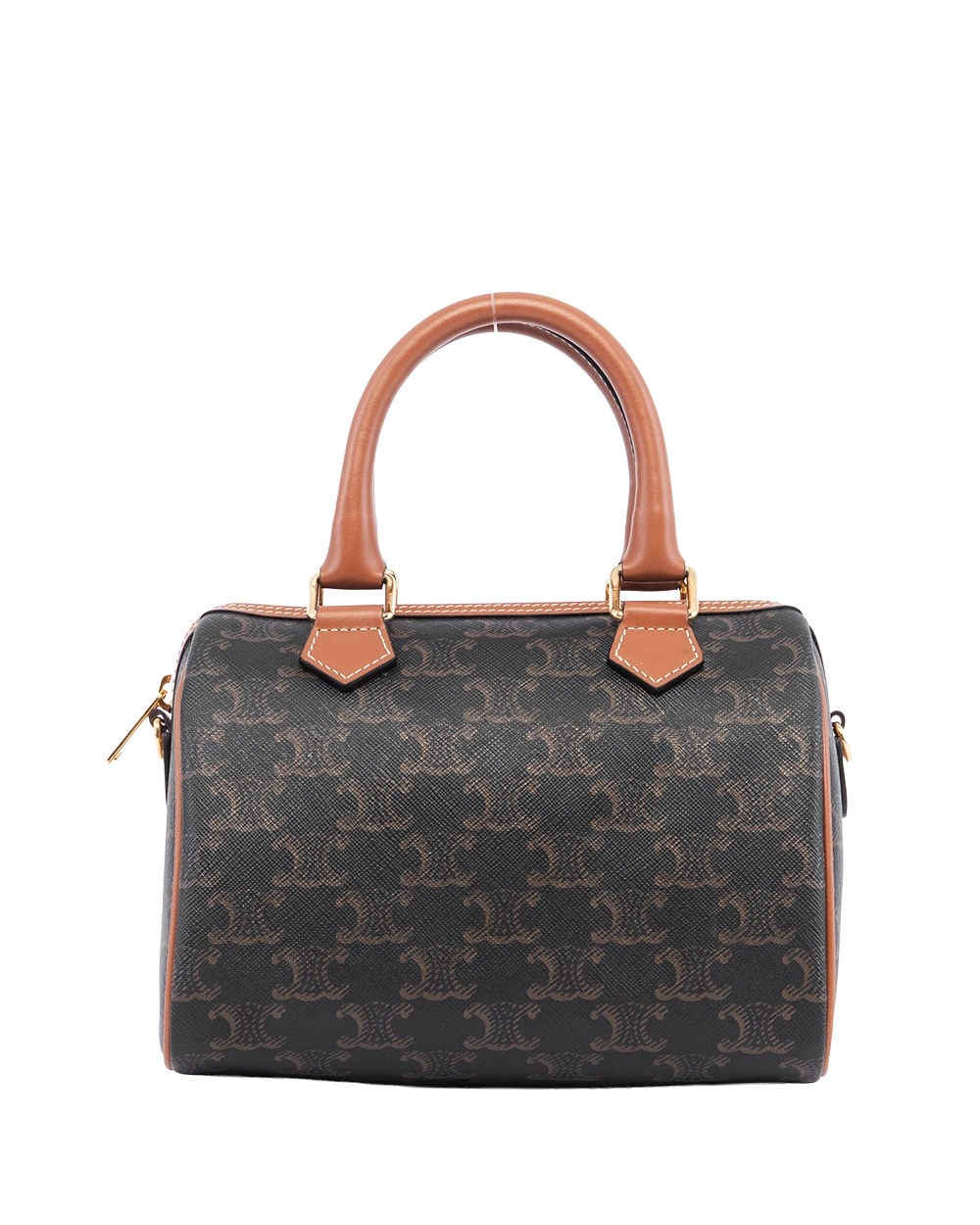 CELINE BOSTON SMALL BROWN TAN CANVAS GHW F GA 1293 05888
