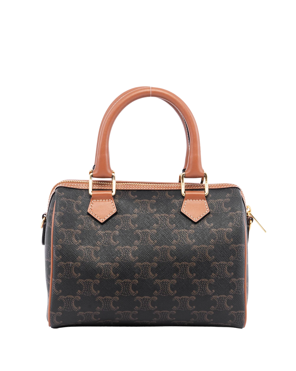 CELINE BOSTON SMALL BROWN TAN CANVAS GHW F GA 1293 05891
