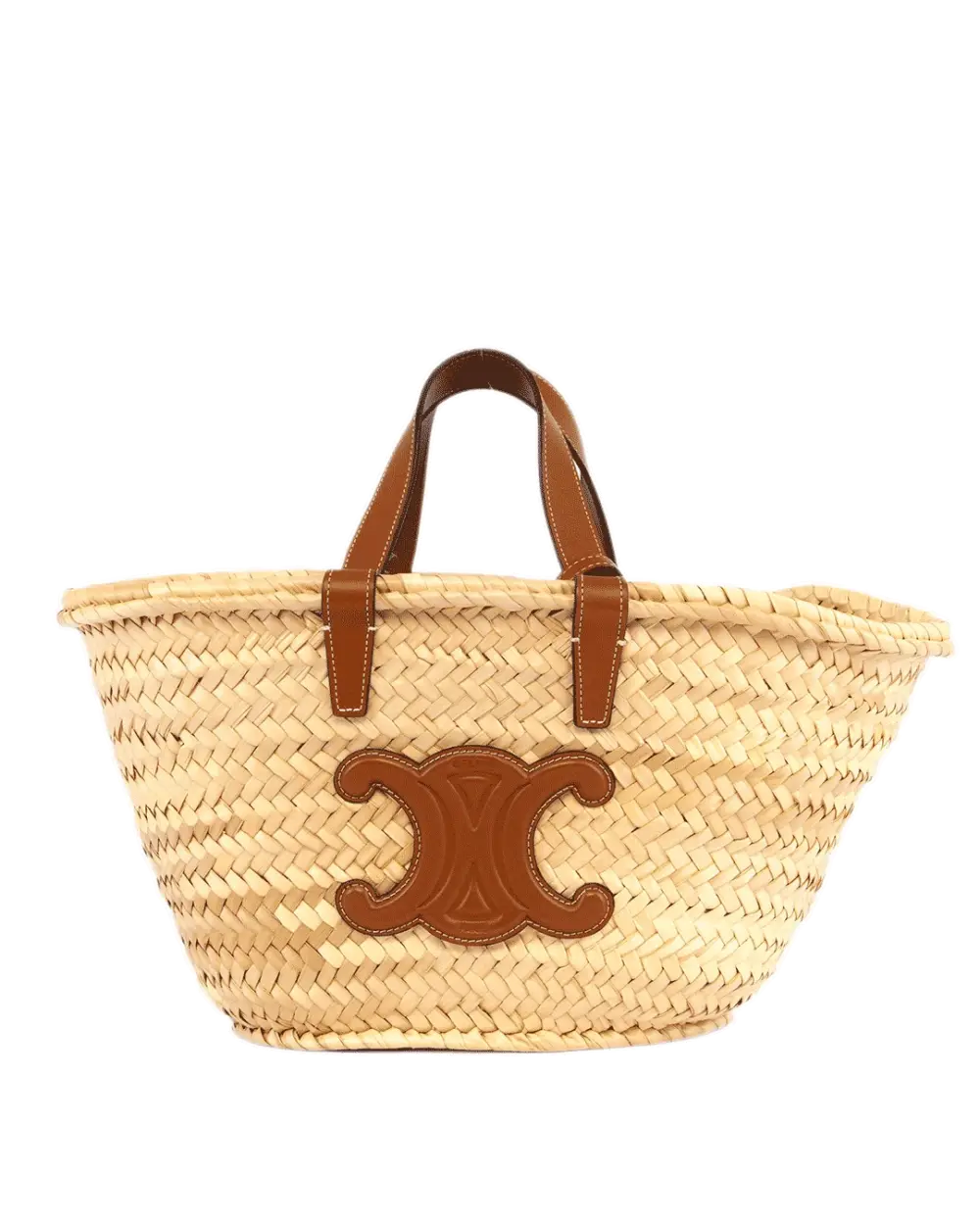 CELINE CLASSIC PANIER TEEN BROWN TAN PALM LEAF AND CALF 1946
