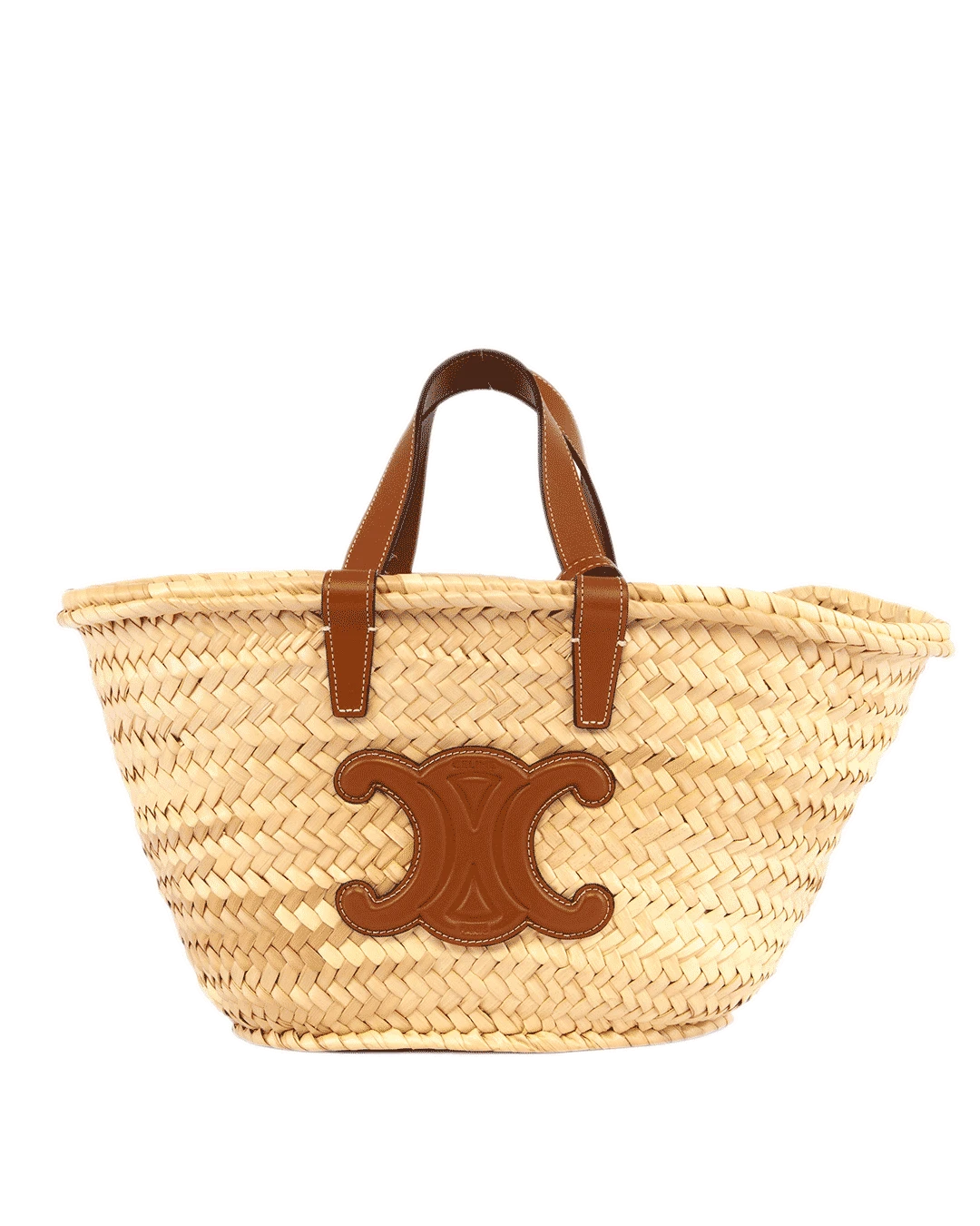 CELINE CLASSIC PANIER TEEN BROWN TAN PALM LEAF AND CALF 1946