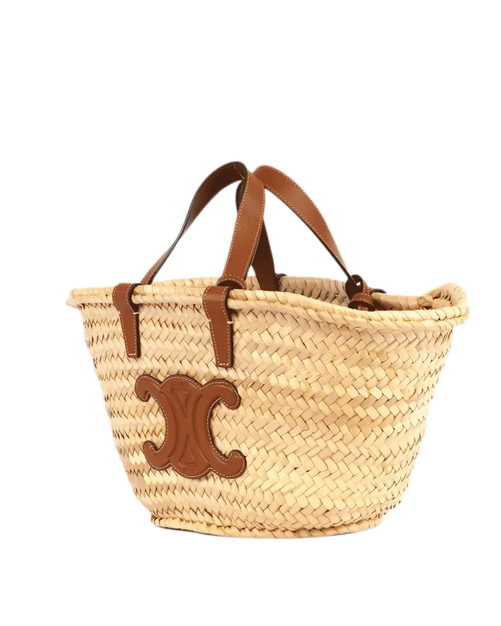 CELINE CLASSIC PANIER TEEN BROWN TAN PALM LEAF AND CALF 1947
