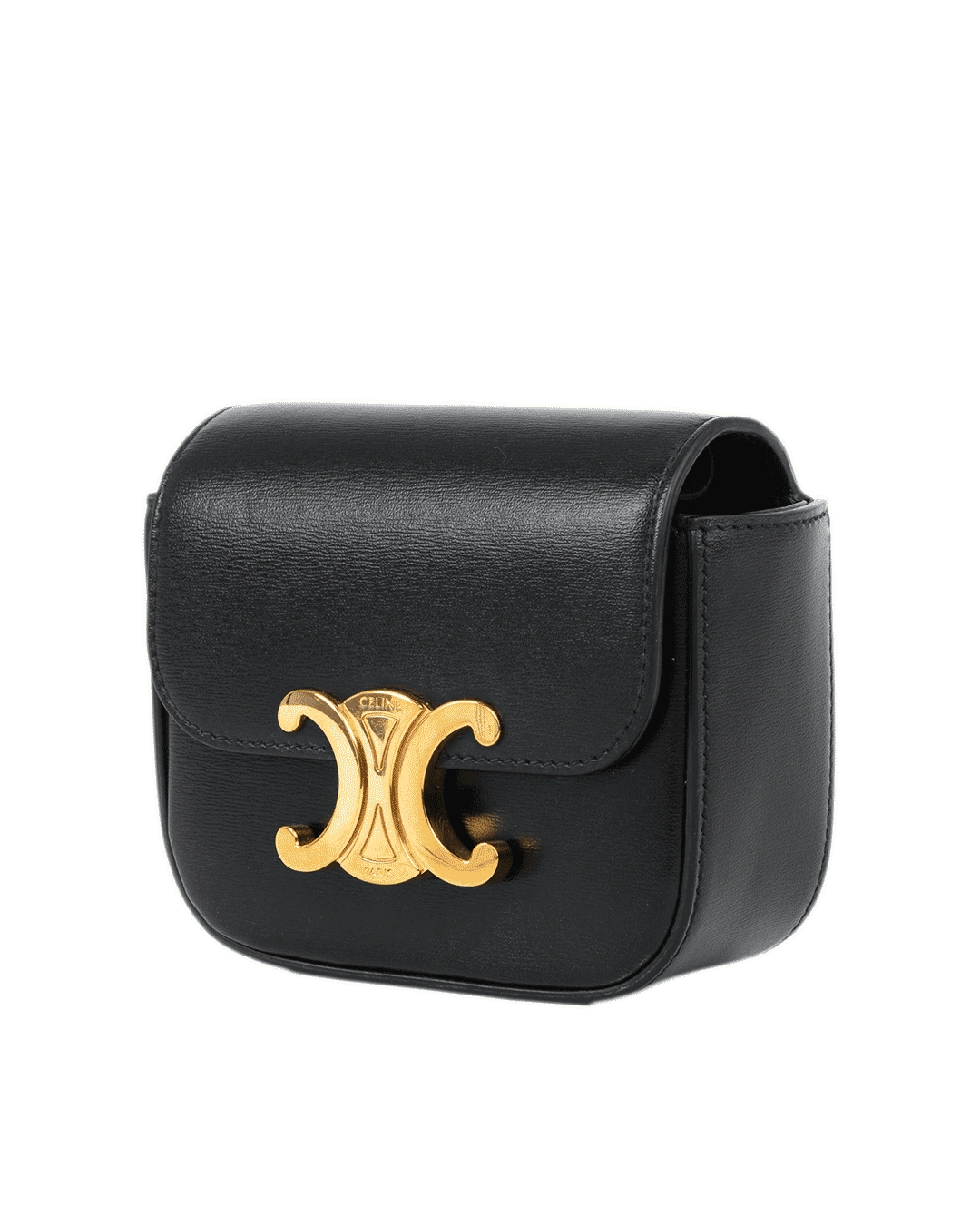 CELINE CLAUDE TRIOMPHE MINI BLACK CALF GHW S DS 4252 0501