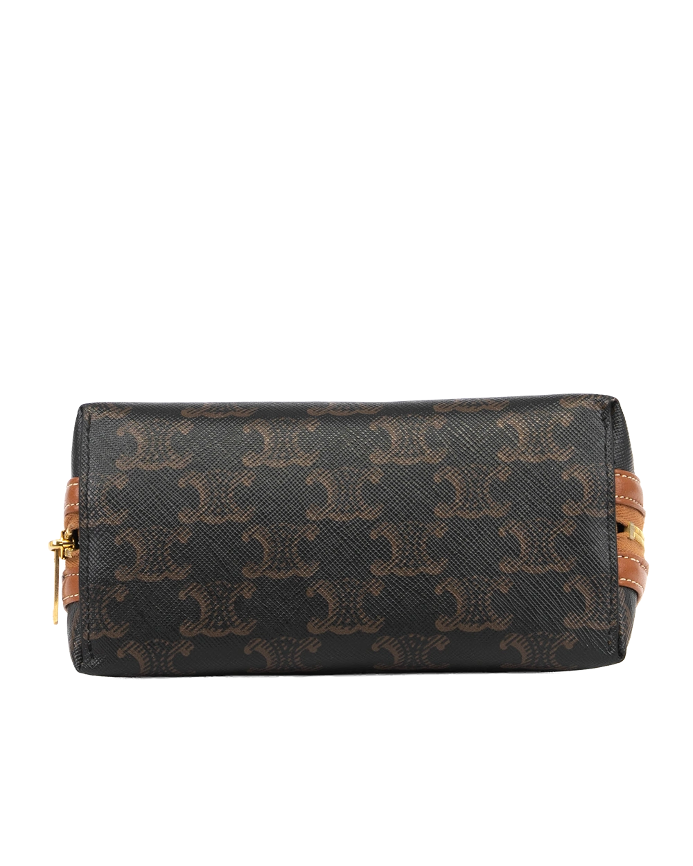 CELINE CLUTCH ON CHAIN BROWN CANVAS GHW U IP 0233 0264