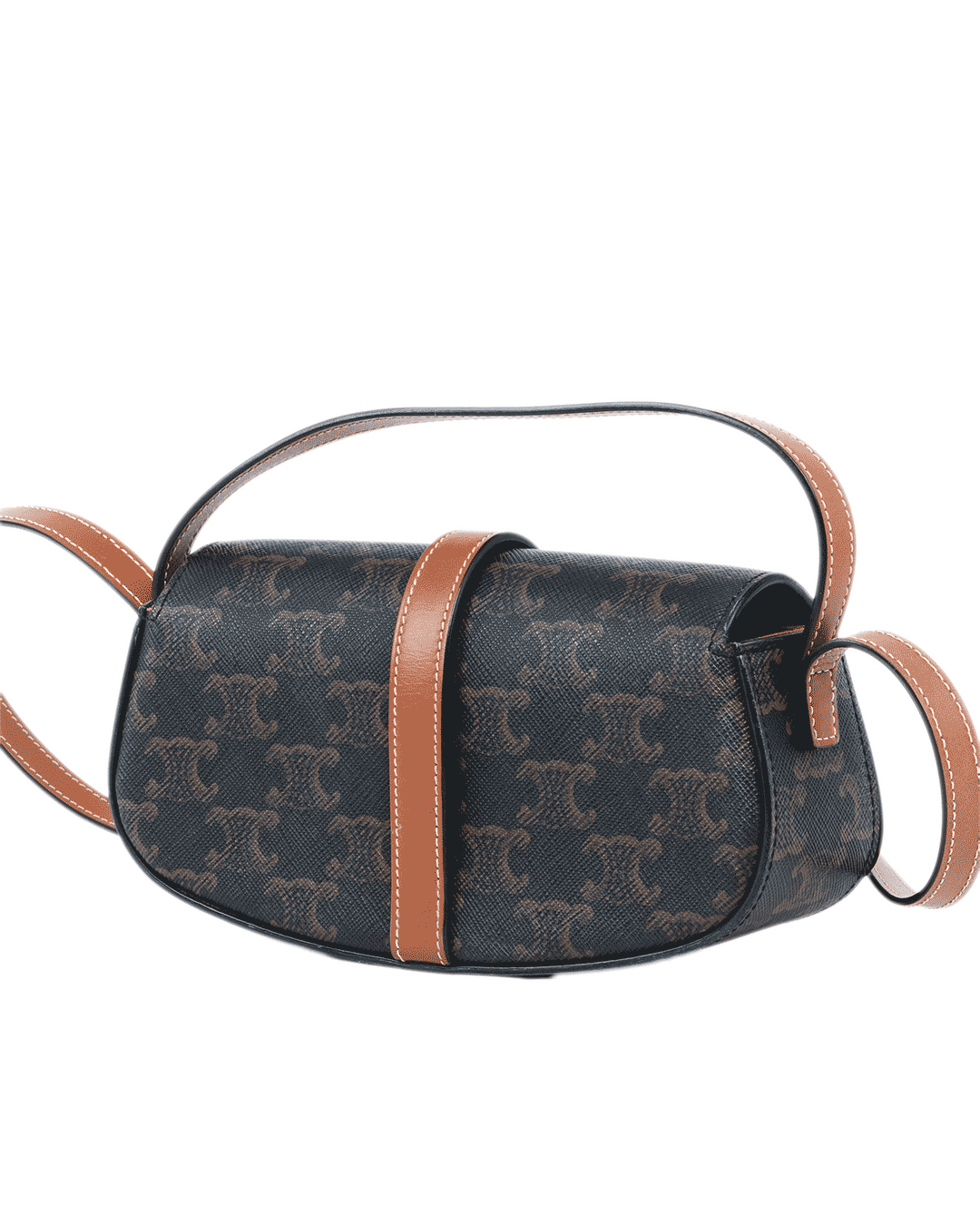 CELINE CLUTCH ON STRAP BROWN TAN CANVAS GHW F DR 1222 0635