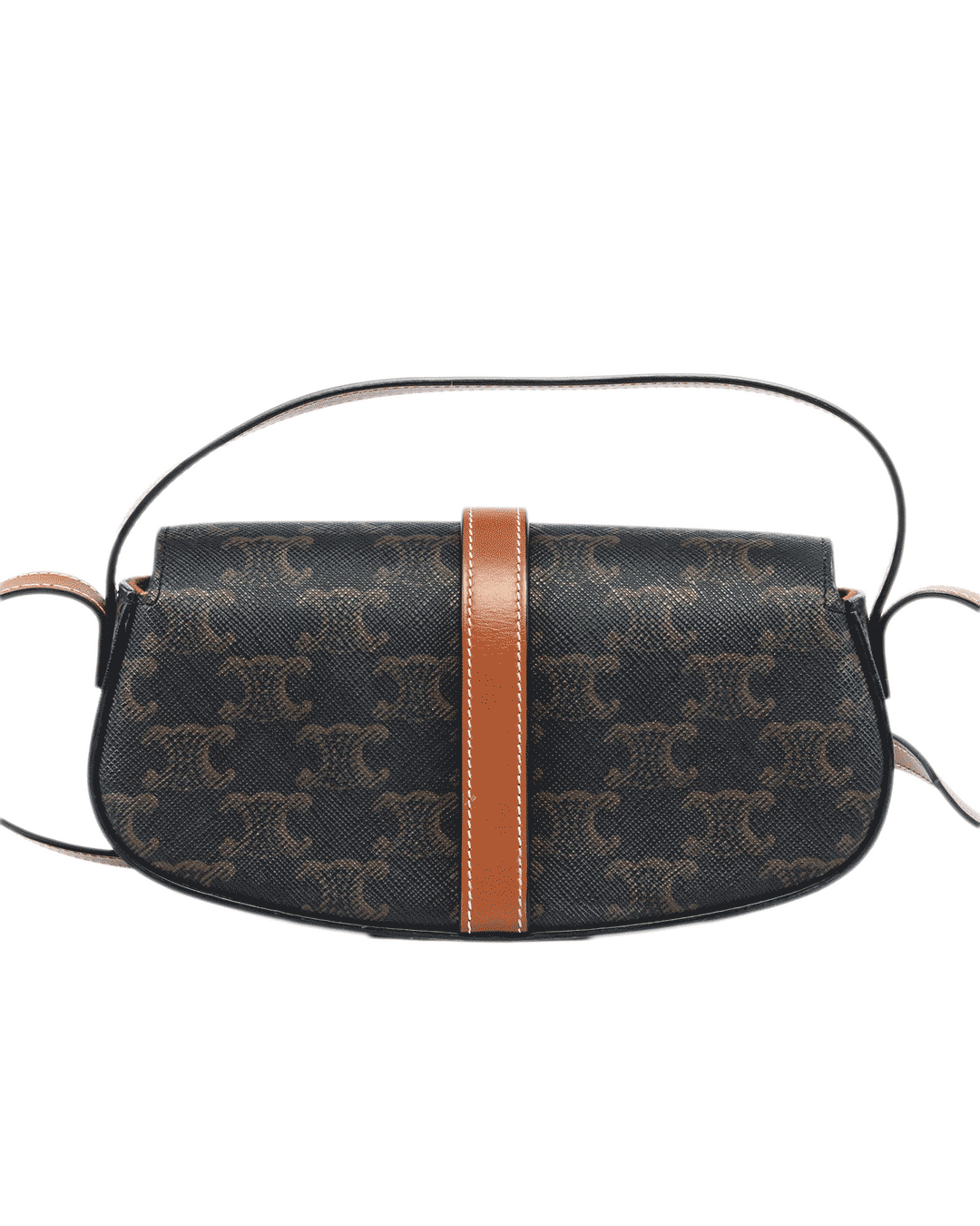 CELINE CLUTCH ON STRAP BROWN TAN CANVAS GHW F DR 1222 0636