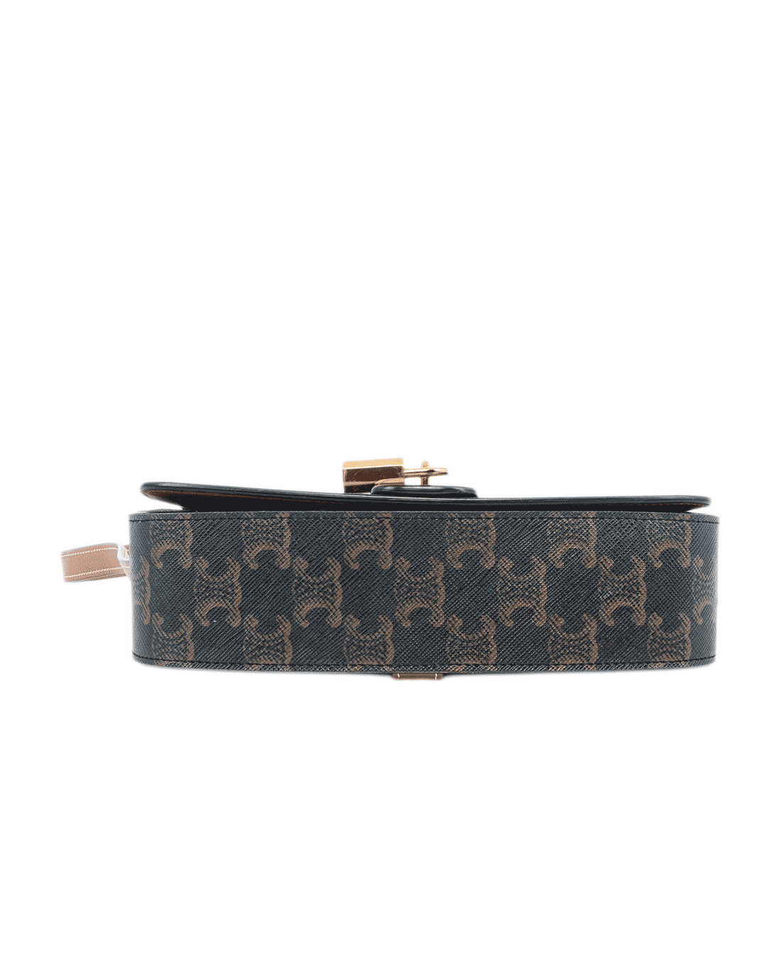 CELINE CLUTCH ON STRAP BROWN TAN CANVAS GHW F DR 1222 0637
