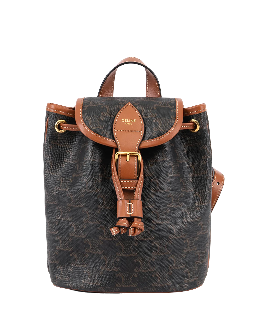 CELINE FOLCO BACKPACK MINI BROW TAN CANVAS GHW F AN 2203 1244