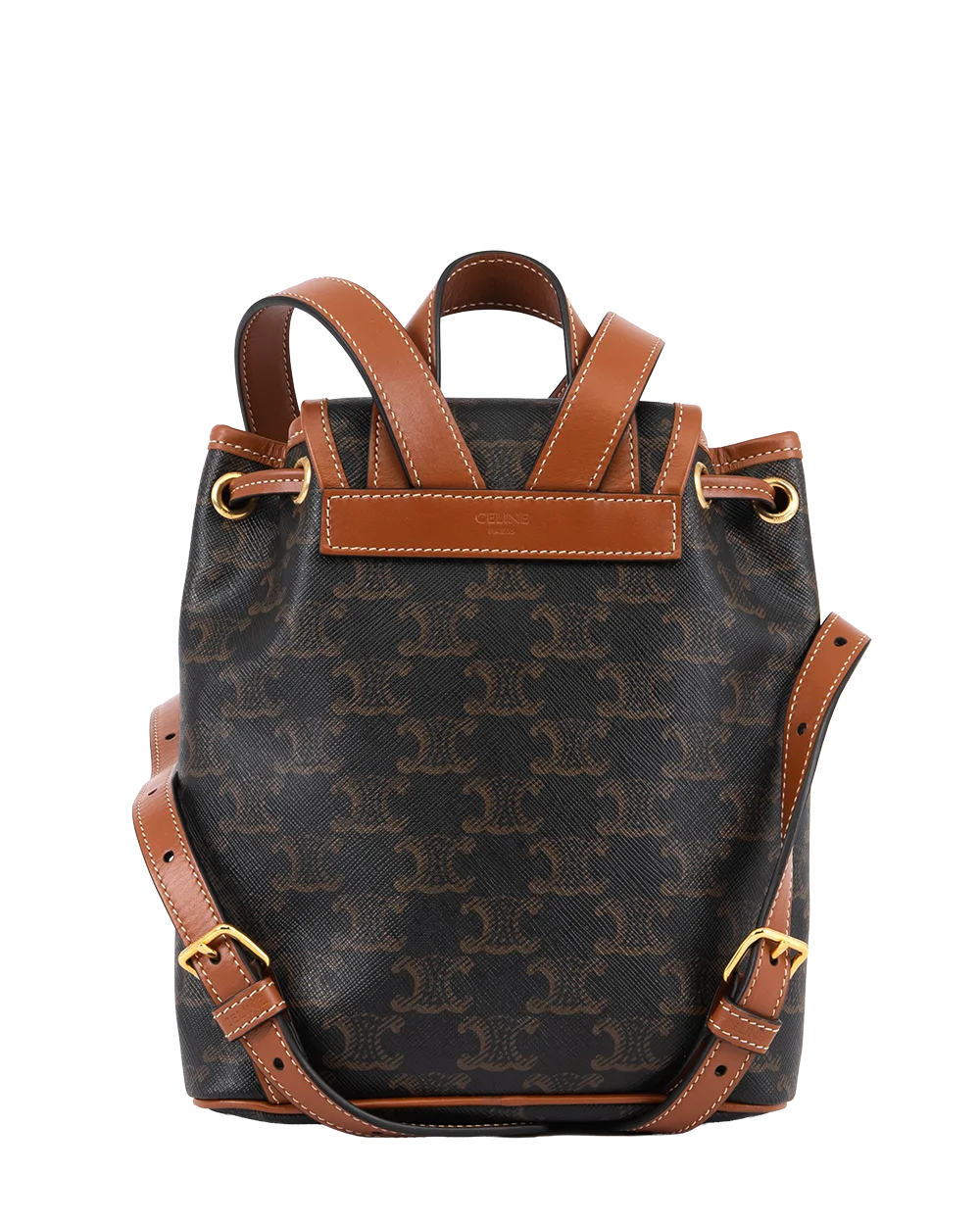 CELINE FOLCO BACKPACK MINI BROW TAN CANVAS GHW F AN 2203 1248