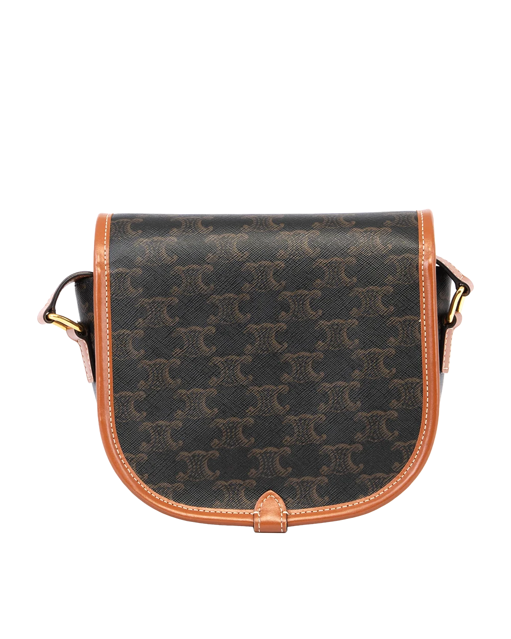 CELINE FOLCO MEDIUM BROWN TAN CANVAS GHW S CU 4222 S BR 4202 0152