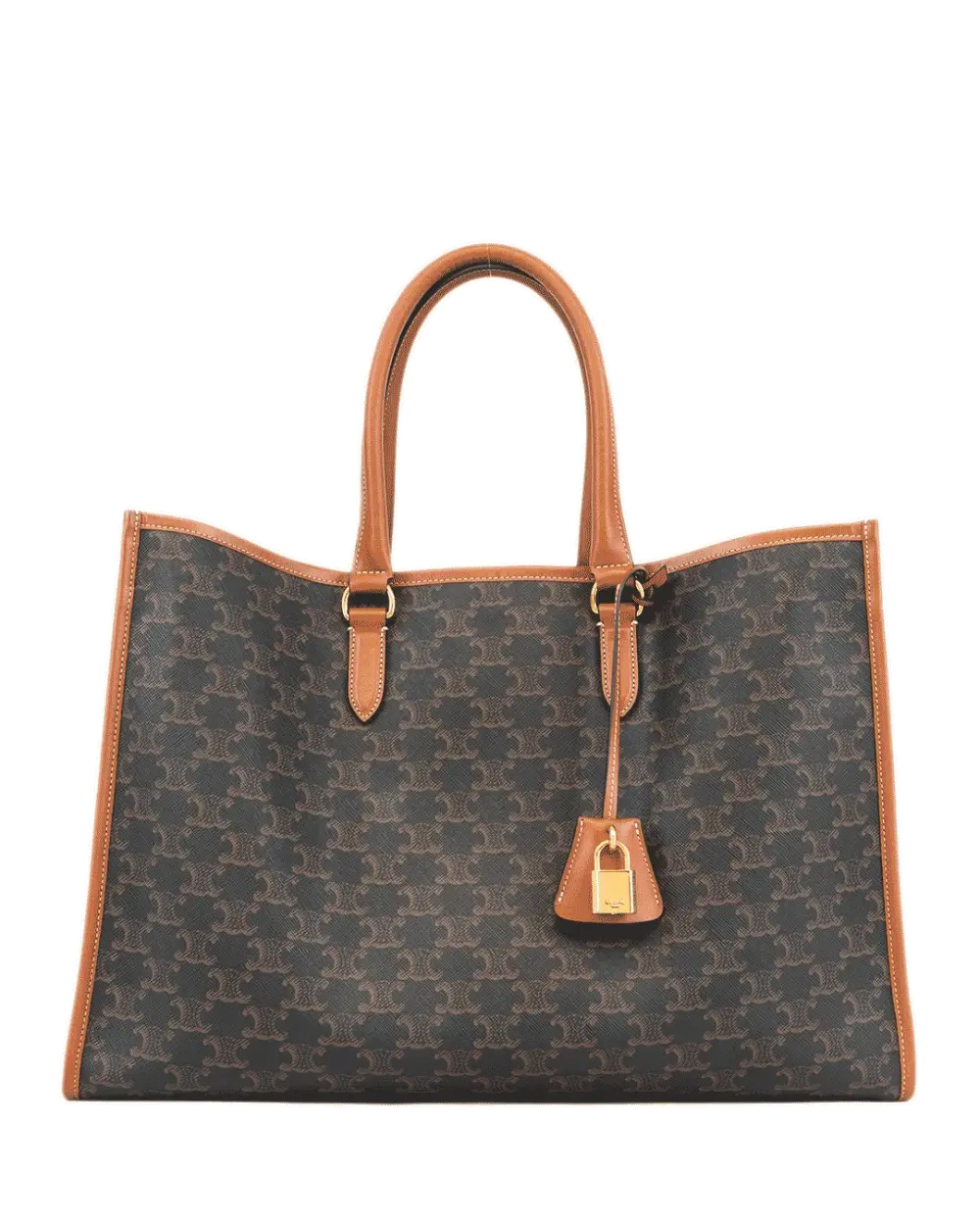 CELINE HORIZONTAL CABAS BROW TAN CANVAS GHW F SL 1222 3321