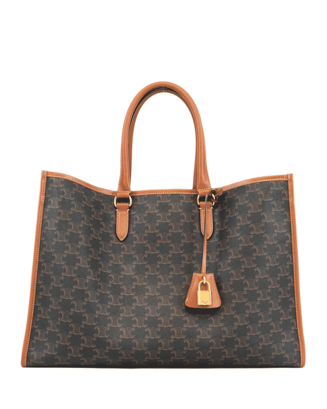 CELINE HORIZONTAL CABAS BROW TAN CANVAS GHW F SL 1222 3321