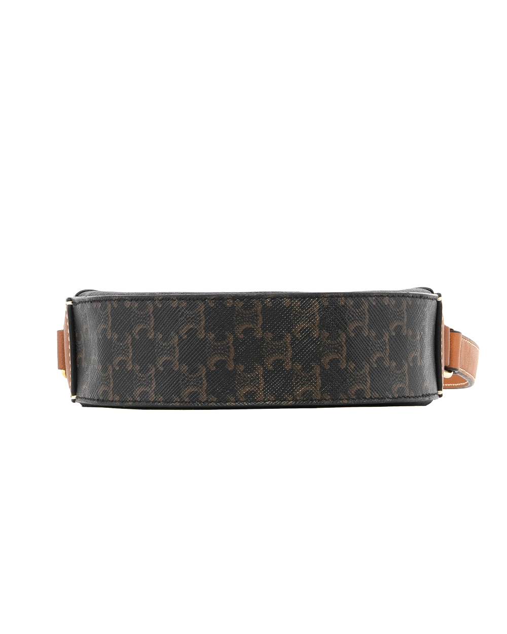 CELINE ROUND PURSE ON STRAP BROW TAN CANVAS GHW F SD 3250 2443
