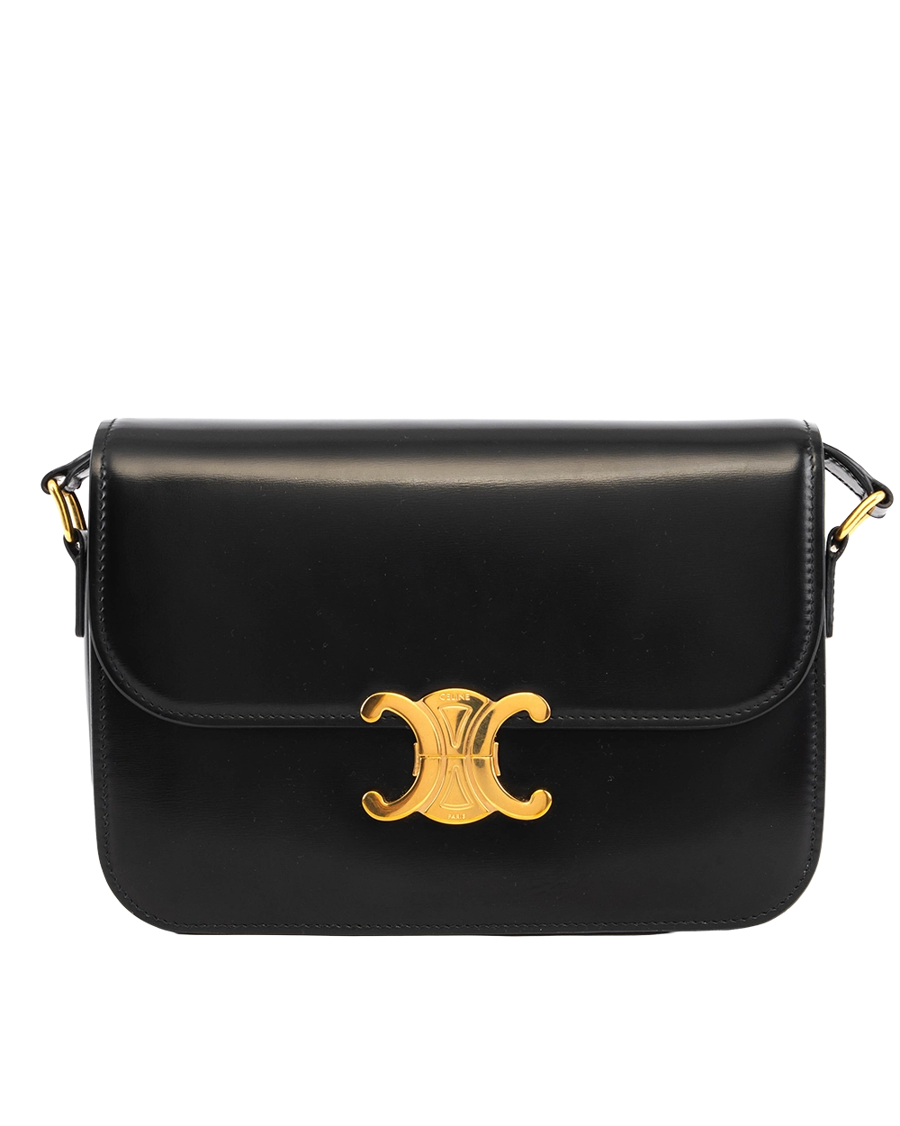 CELINE TRIOMPHE MEDIUM BLACK CALF GHW F RG 1252 2289