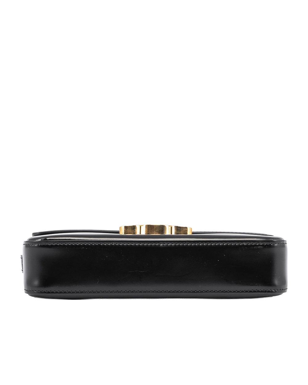 CELINE TRIOMPHE SHOLDER BAG BLACK CALF GHW F CU 1222 05028