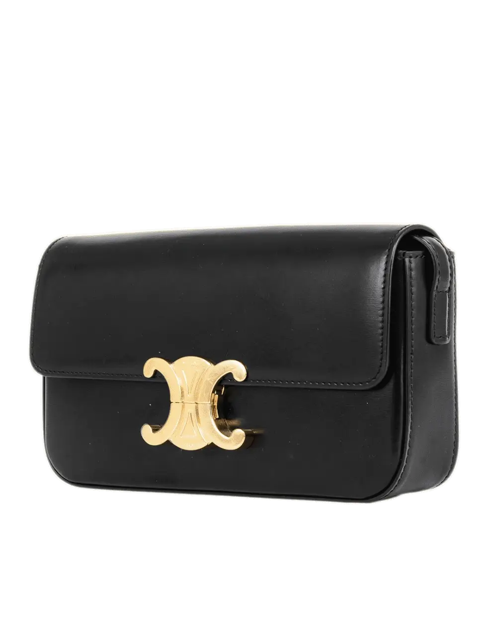 CELINE TRIOMPHE SHOLDER BAG BLACK CALF GHW S LM 3291 1414