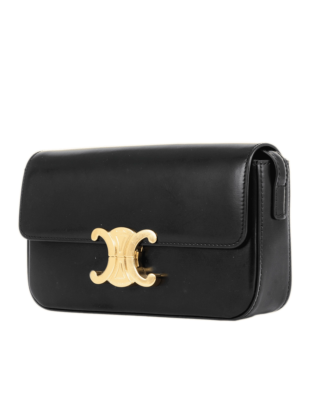 CELINE TRIOMPHE SHOLDER BAG BLACK CALF GHW S LM 3291 1414