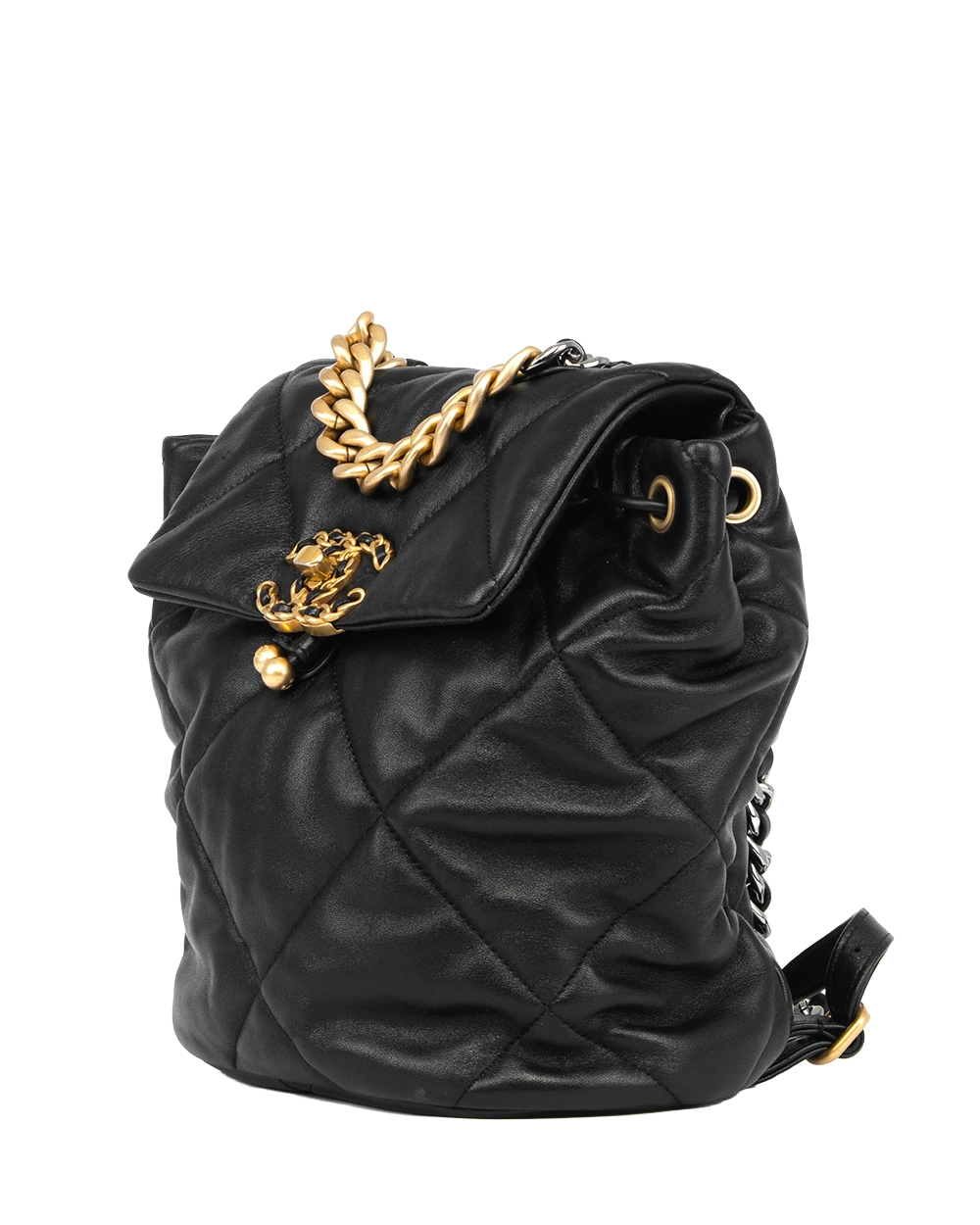 CHANEL 19 BACKPACK BLACK LAMB GHW PUX2KAGL 0567