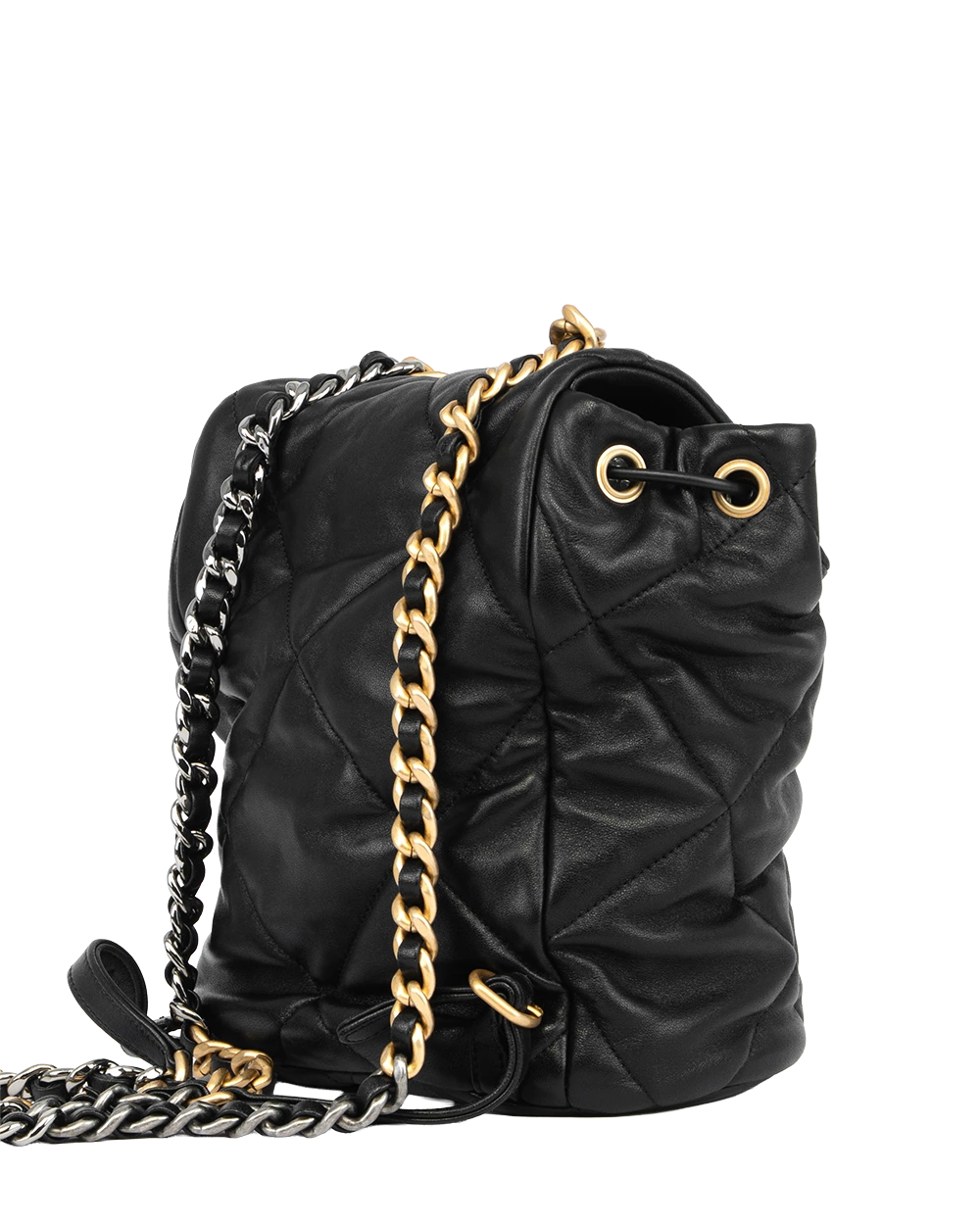 CHANEL 19 BACKPACK BLACK LAMB GHW PUX2KAGL 0568