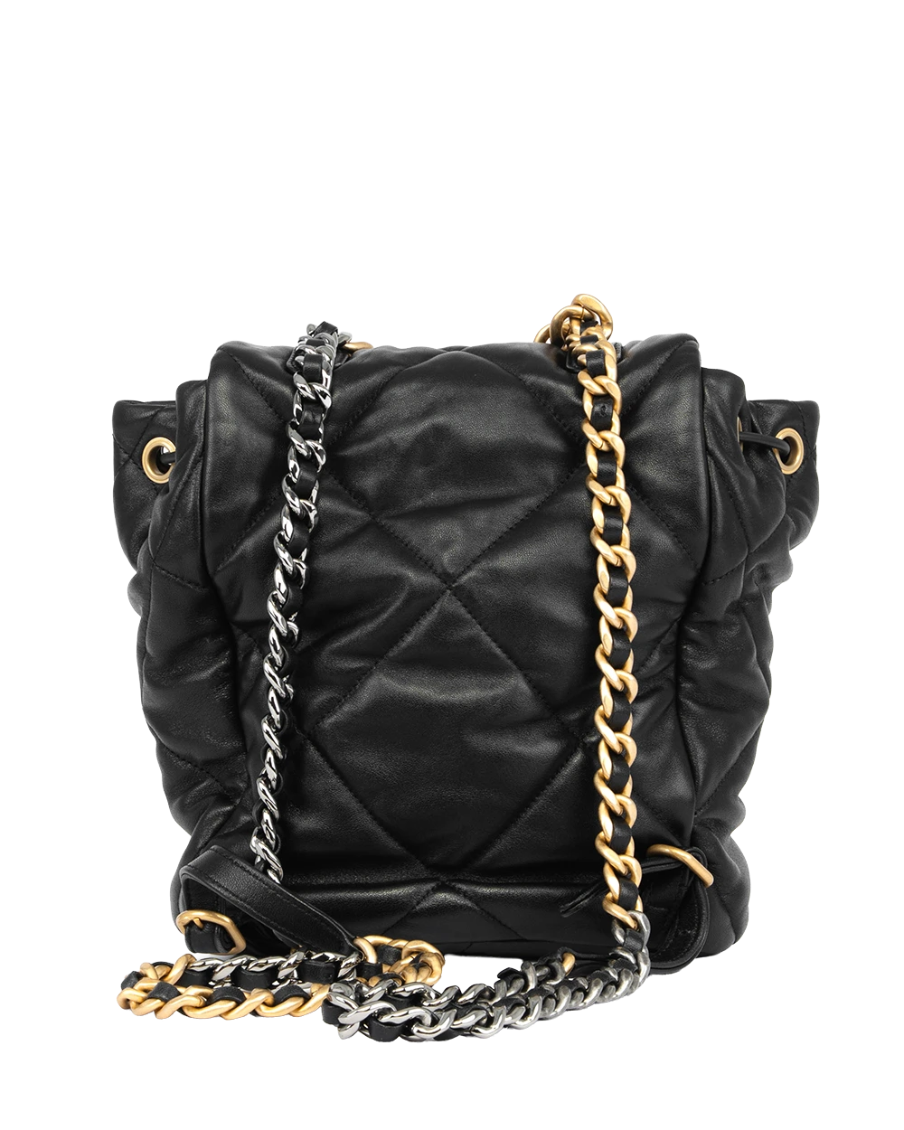 CHANEL 19 BACKPACK BLACK LAMB GHW PUX2KAGL 0569