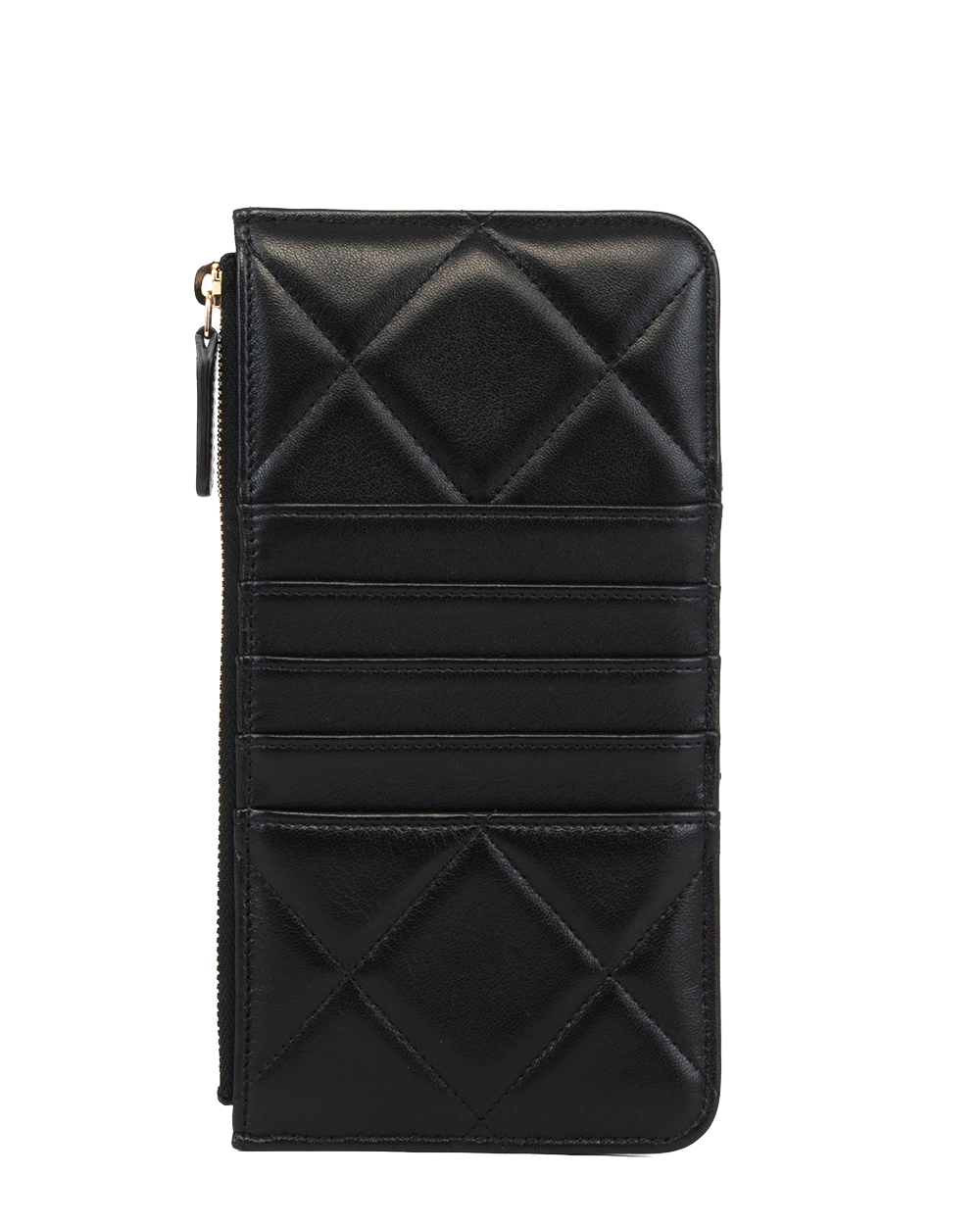 CHANEL 19 PHONE CARD HOLDER LONG BLACK LAMB GHW 31009291 1208