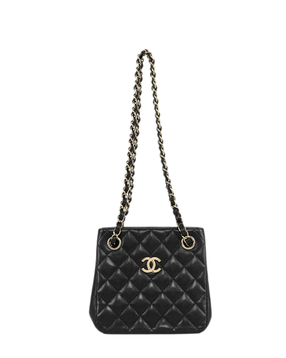 CHANEL 22 S DRAWSTING BLACK CAVIAR GHW NXGP6L47 1319