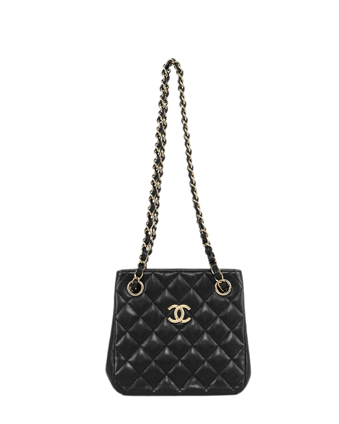 CHANEL 22 S DRAWSTING BLACK CAVIAR GHW NXGP6L47 1319