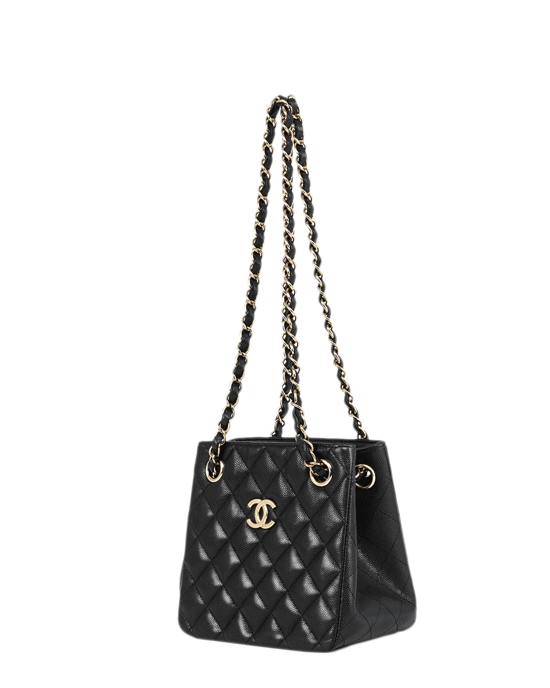 CHANEL 22 S DRAWSTING BLACK CAVIAR GHW NXGP6L47 1321