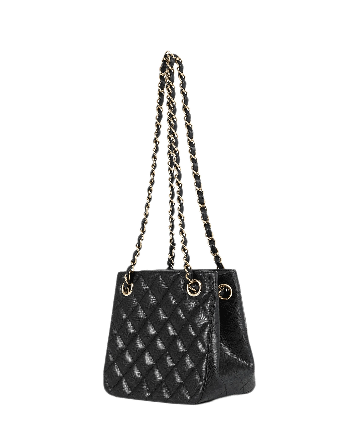 CHANEL 22 S DRAWSTING BLACK CAVIAR GHW NXGP6L47 1323