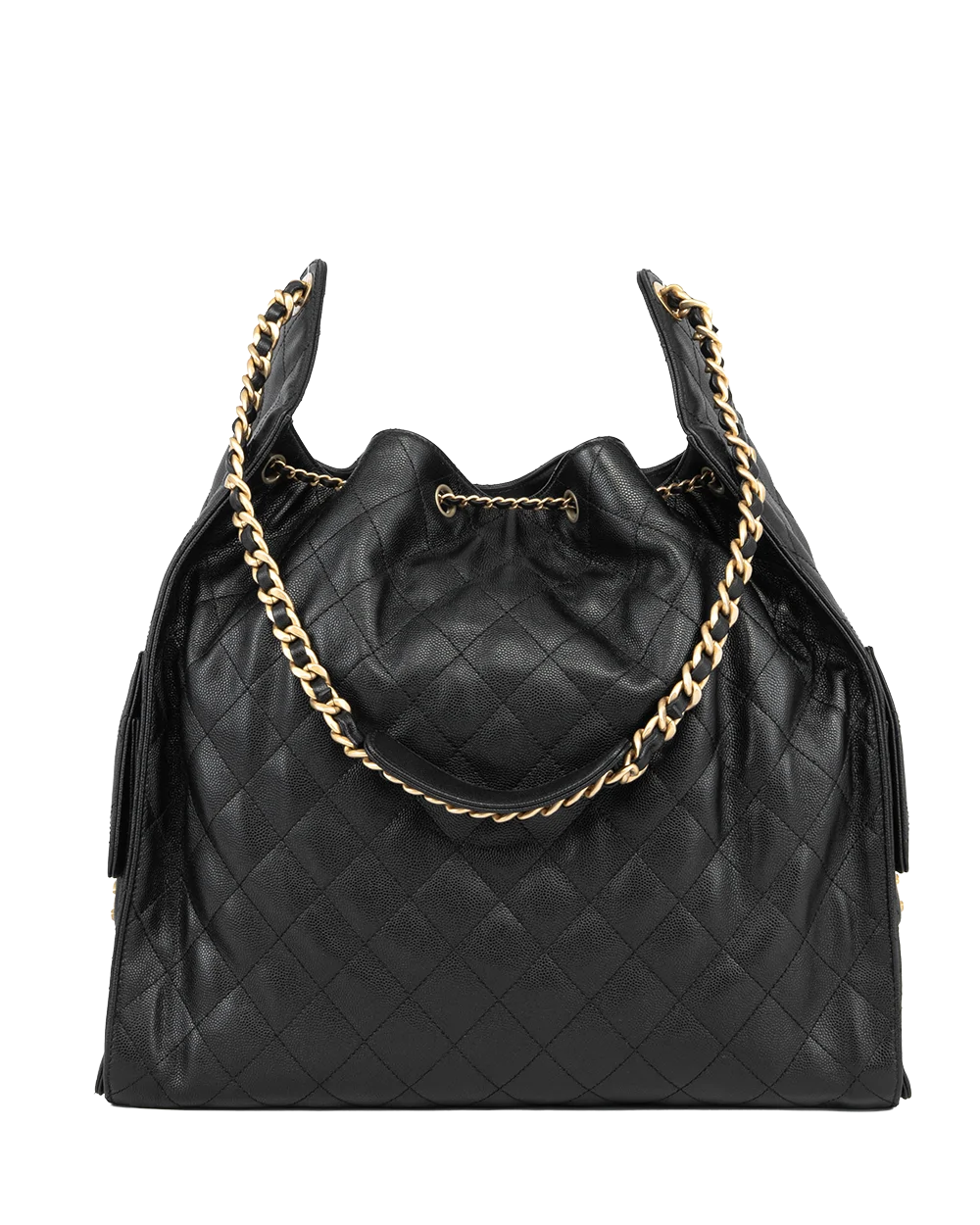 CHANEL 25 HANDBAG LARGE BLACK CAVIAR GHW XGUT5383 2410