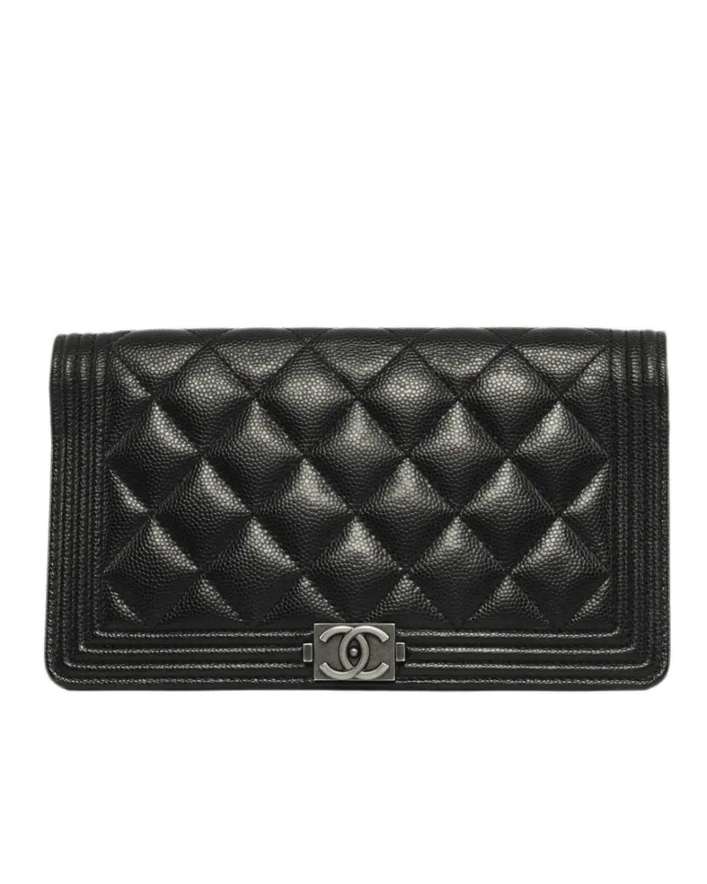 CHANEL BI FOLD WALLET LONG BLACK CAVIAR RSHW 25221798 0121