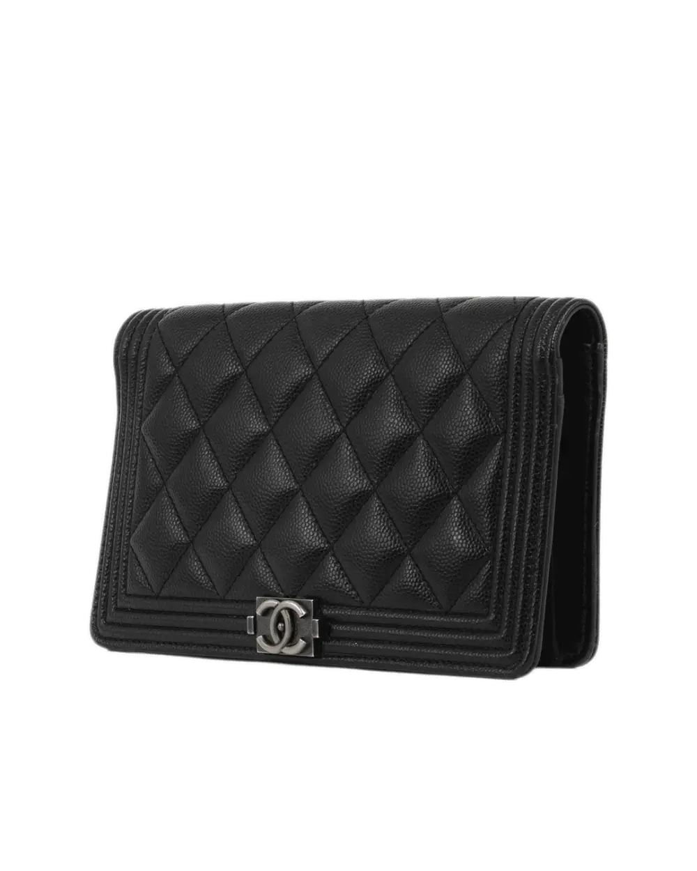 CHANEL BI FOLD WALLET LONG BLACK CAVIAR RSHW 25221798 0123