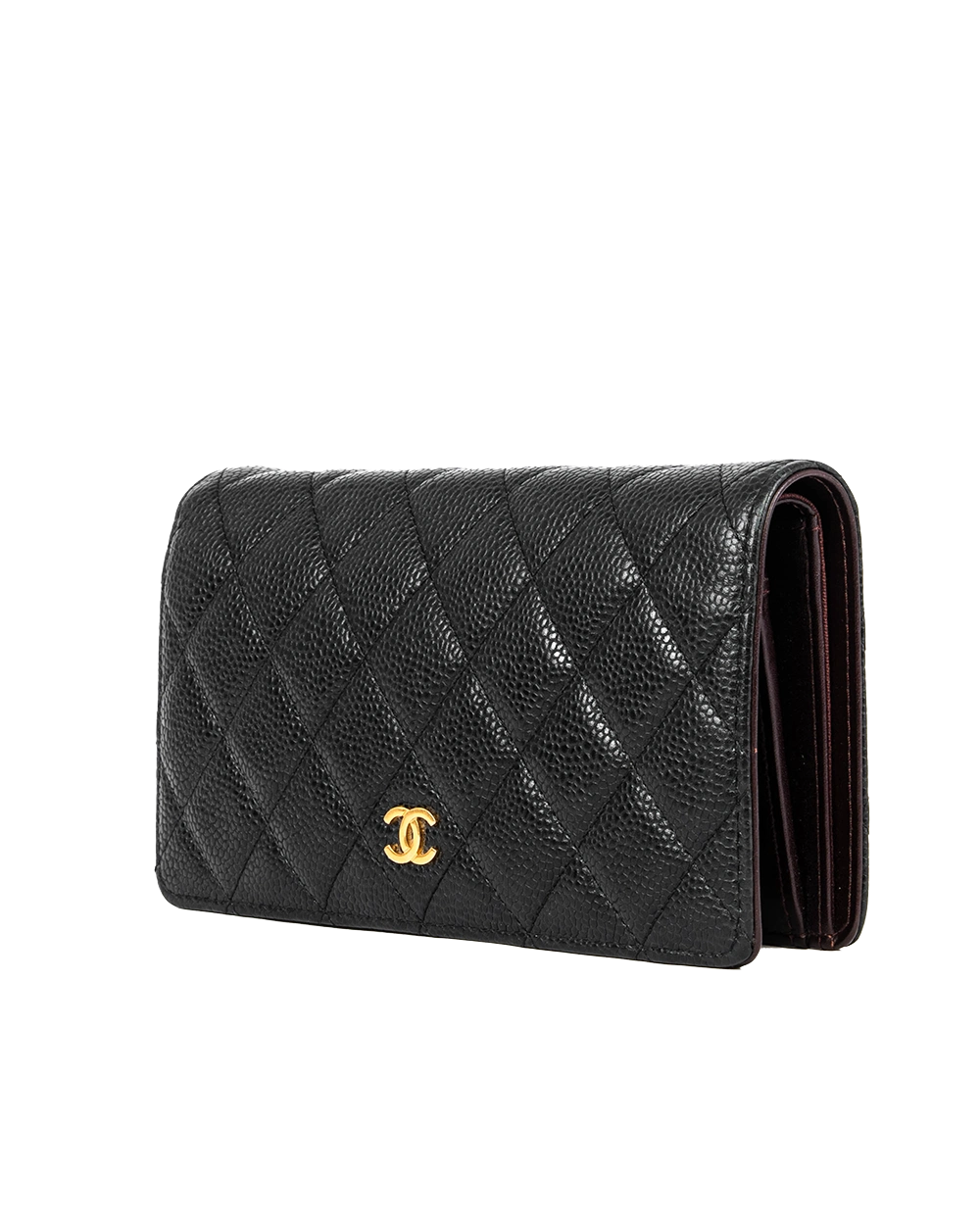 CHANEL BIFOLD WALLET LONG BLACK CAVIAR GHW 20709390 1971