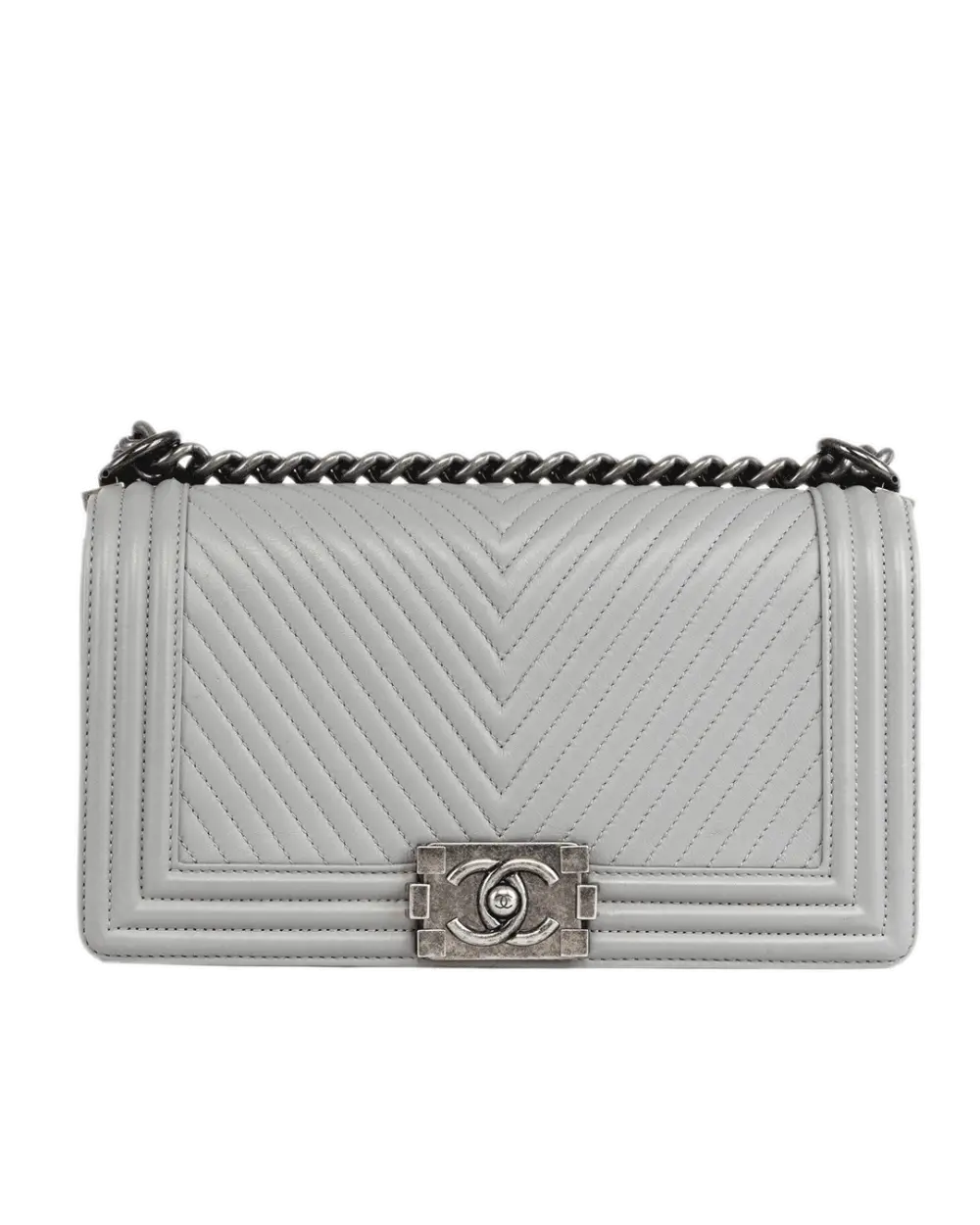 CHANEL BOY 10 WHITE CALF RHW 19915421 0968