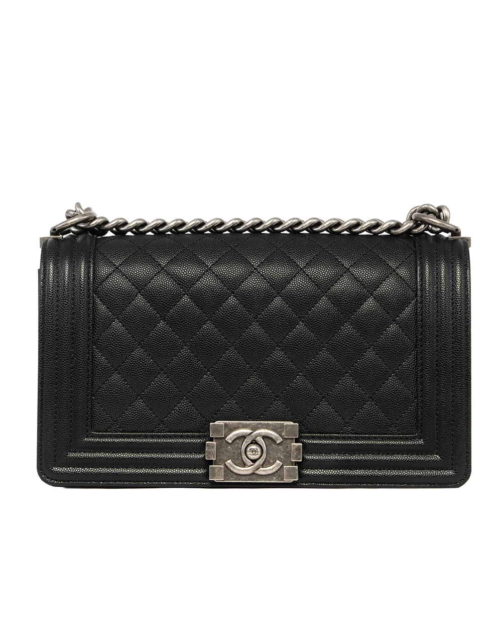 CHANEL BOY 10 BLACK CAVIAR RSHW 27638502 0832