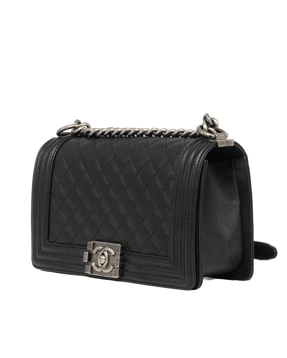 CHANEL BOY 10 BLACK CAVIAR RSHW 27638502 0835