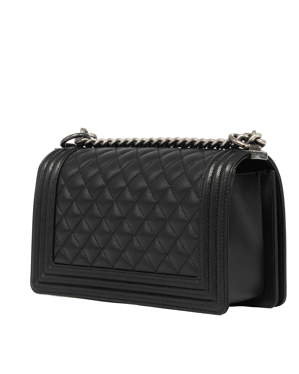 CHANEL BOY 10 BLACK CAVIAR RSHW P24AGAP3 0817
