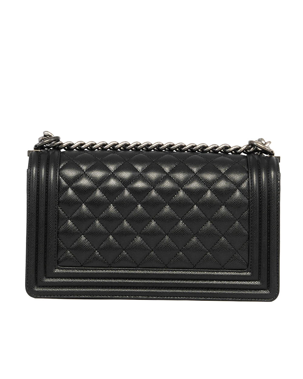 CHANEL BOY 10 BLACK CAVIAR RSHW P24AGAP3 0818
