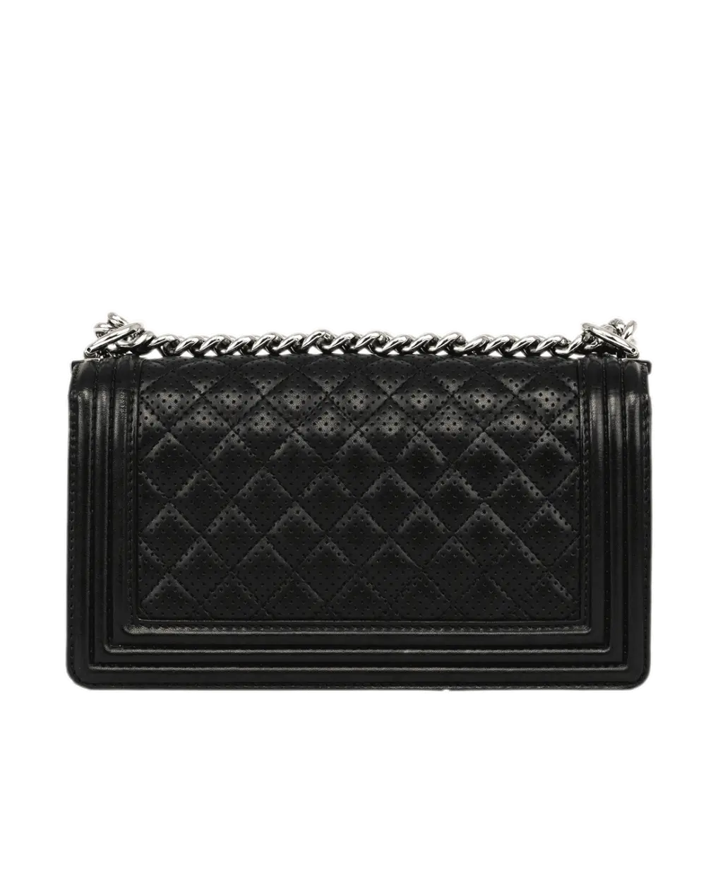 CHANEL BOY 10 BLACK PERFORATE CALF SHW 18917123 0258 (1)