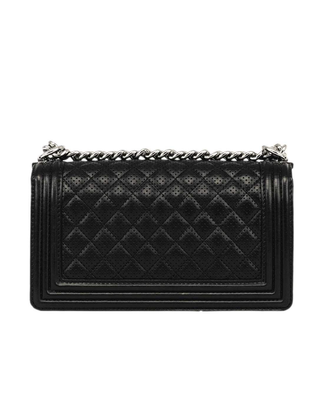 CHANEL BOY 10 BLACK PERFORATE CALF SHW 18917123 0258 (1)