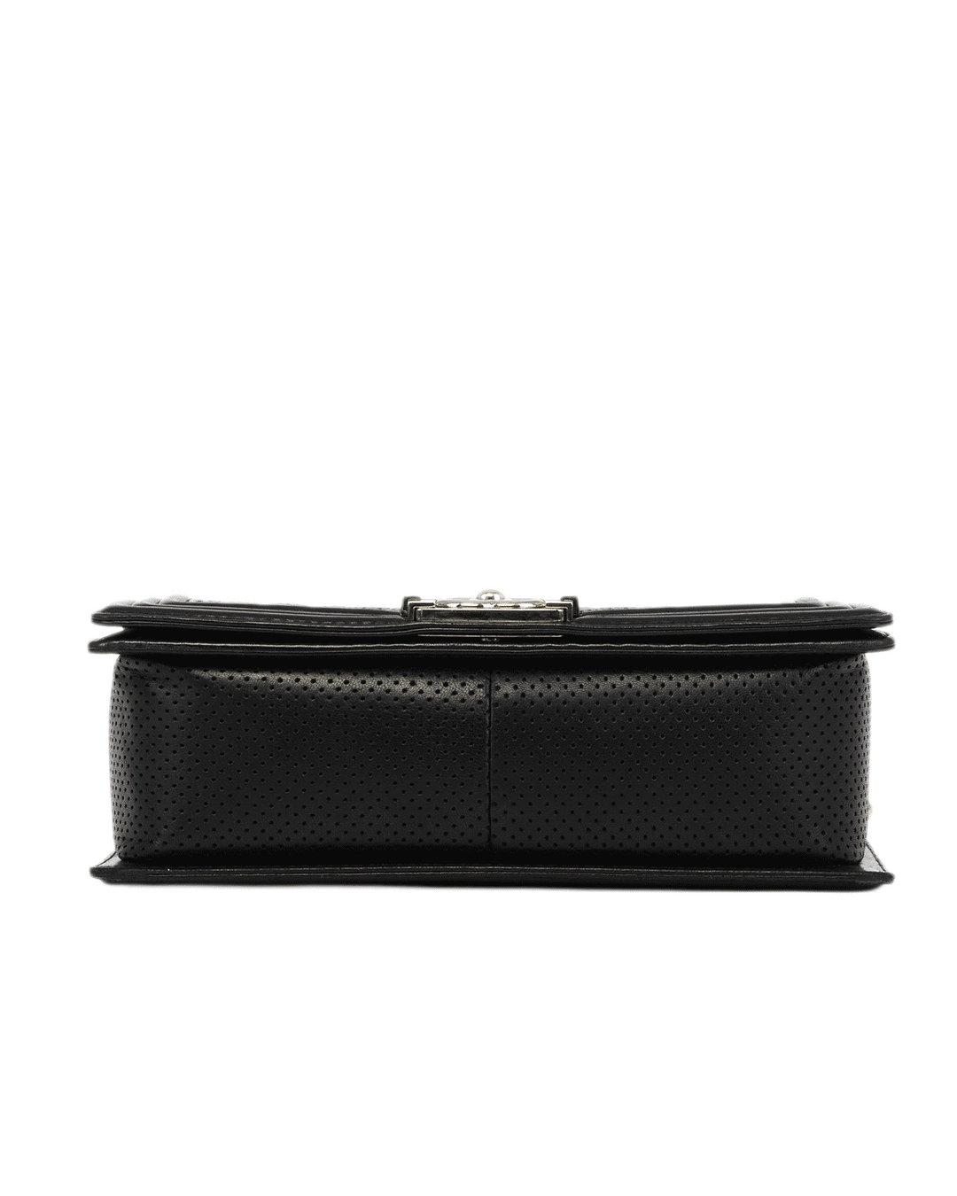 CHANEL BOY 10 BLACK PERFORATE CALF SHW 18917123 0259